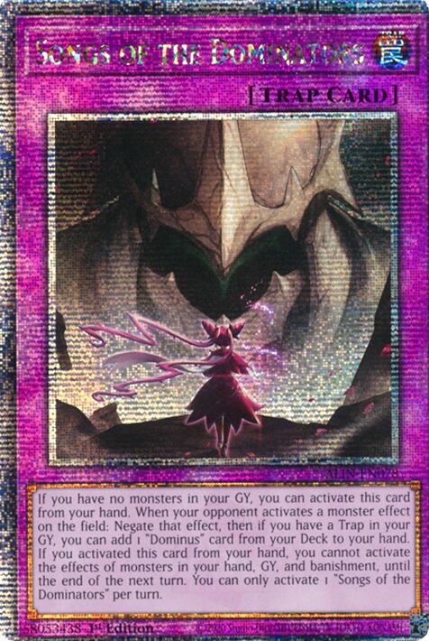 Songs of the Dominators [ALIN-EN078] Quarter Century Secret Rare | Exor Games Bridgewater