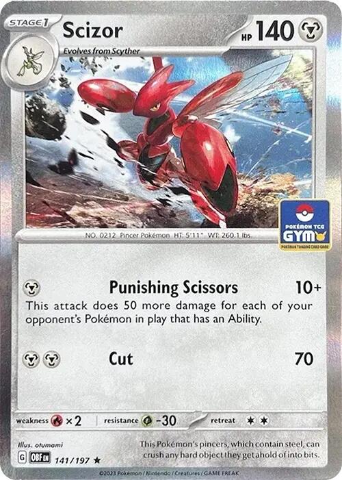 Scizor (141/197) (Pokemon Gym Promo) [Scarlet & Violet: Obsidian Flames] | Exor Games Bridgewater