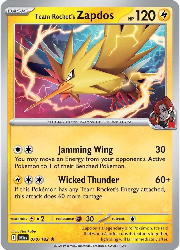 Team Rocket's Zapdos (070/182) [Scarlet & Violet: Destined Rivals] | Exor Games Bridgewater