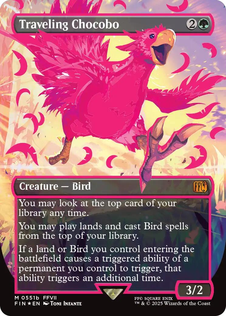 Traveling Chocobo (Borderless) (Neon Ink Pink) [FINAL FANTASY] | Exor Games Bridgewater