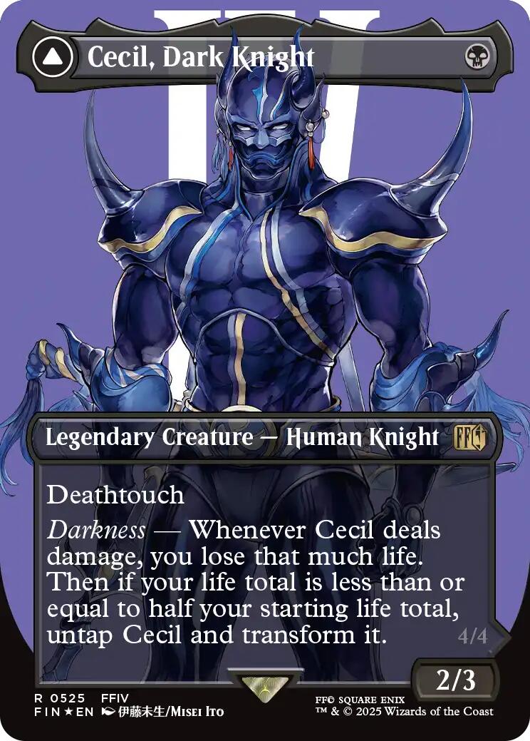 Cecil, Dark Knight // Cecil, Redeemed Paladin (Borderless) (Surge Foil) [FINAL FANTASY] | Exor Games Bridgewater