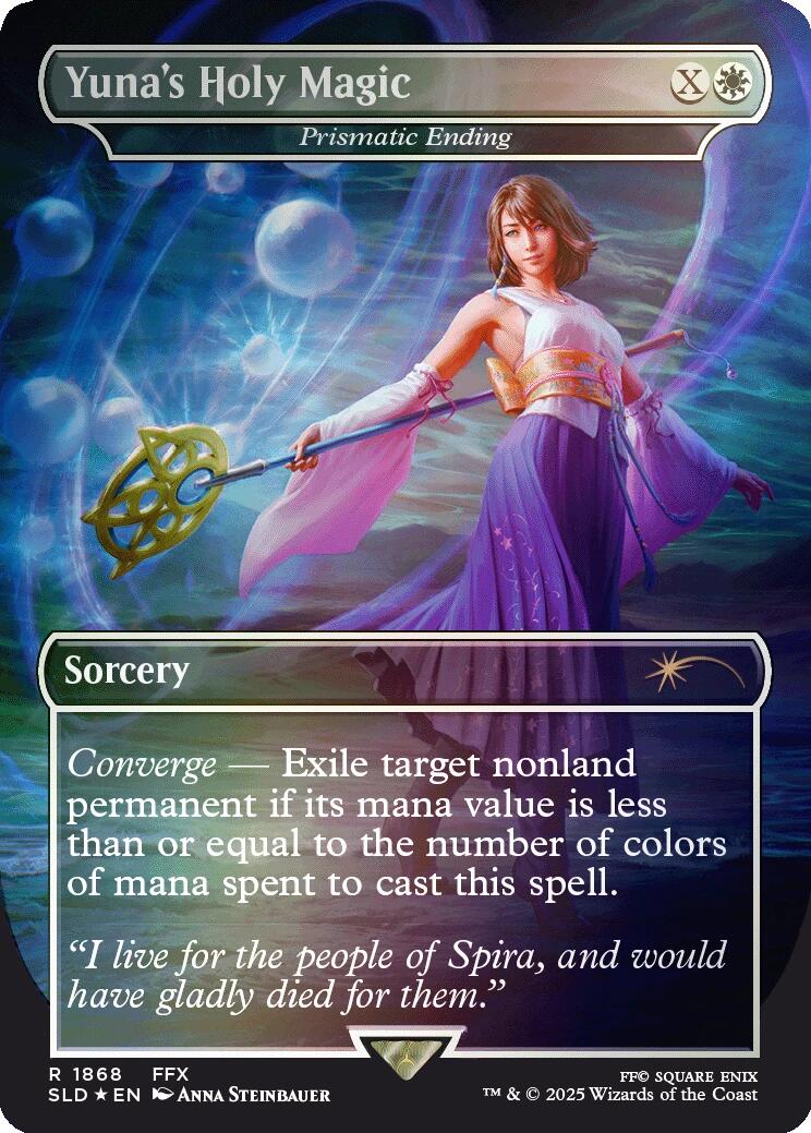 Yuna's Holy Magic - Prismatic Ending (Rainbow Foil) [Secret Lair Drop Series] | Exor Games Bridgewater