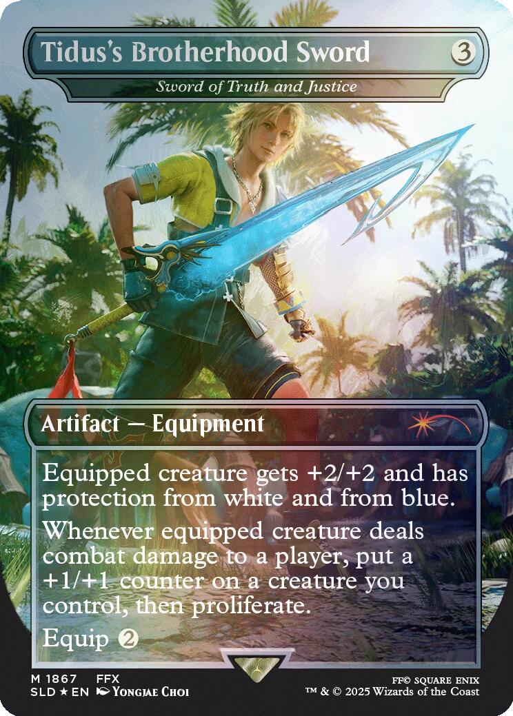 Tidus's Brotherhood Sword - Sword of Truth and Justice (Rainbow Foil) [Secret Lair Drop Series] | Exor Games Bridgewater