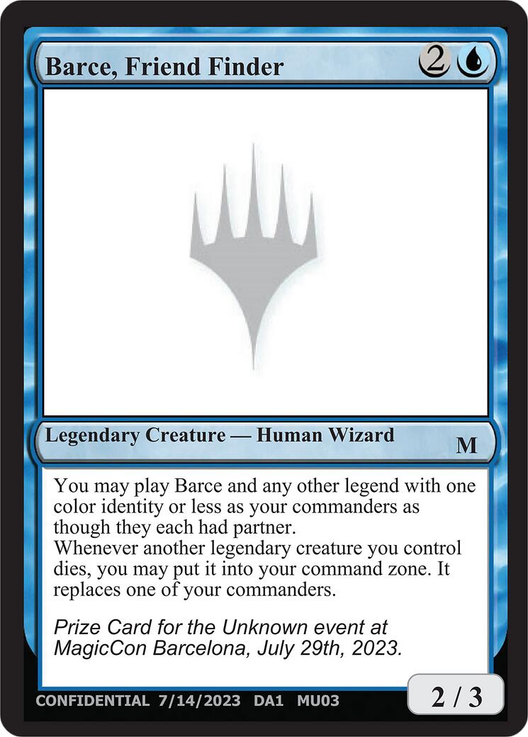 Barce, Friend Finder [Unknown Event] | Exor Games Bridgewater