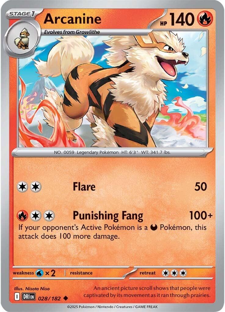 Arcanine (028/182) [Scarlet & Violet: Destined Rivals] | Exor Games Bridgewater