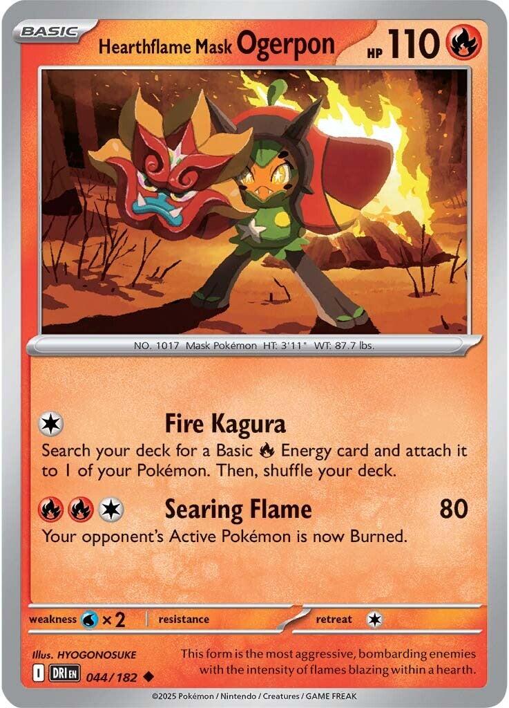 Hearthflame Mask Ogerpon (044/182) [Scarlet & Violet: Destined Rivals] | Exor Games Bridgewater