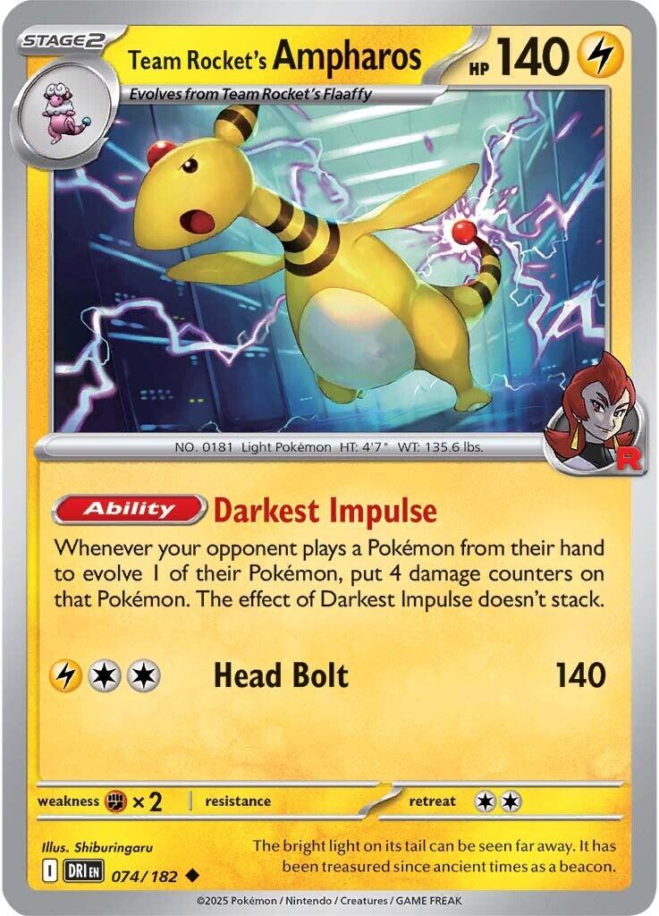 Team Rocket's Ampharos (074/182) [Scarlet & Violet: Destined Rivals] | Exor Games Bridgewater