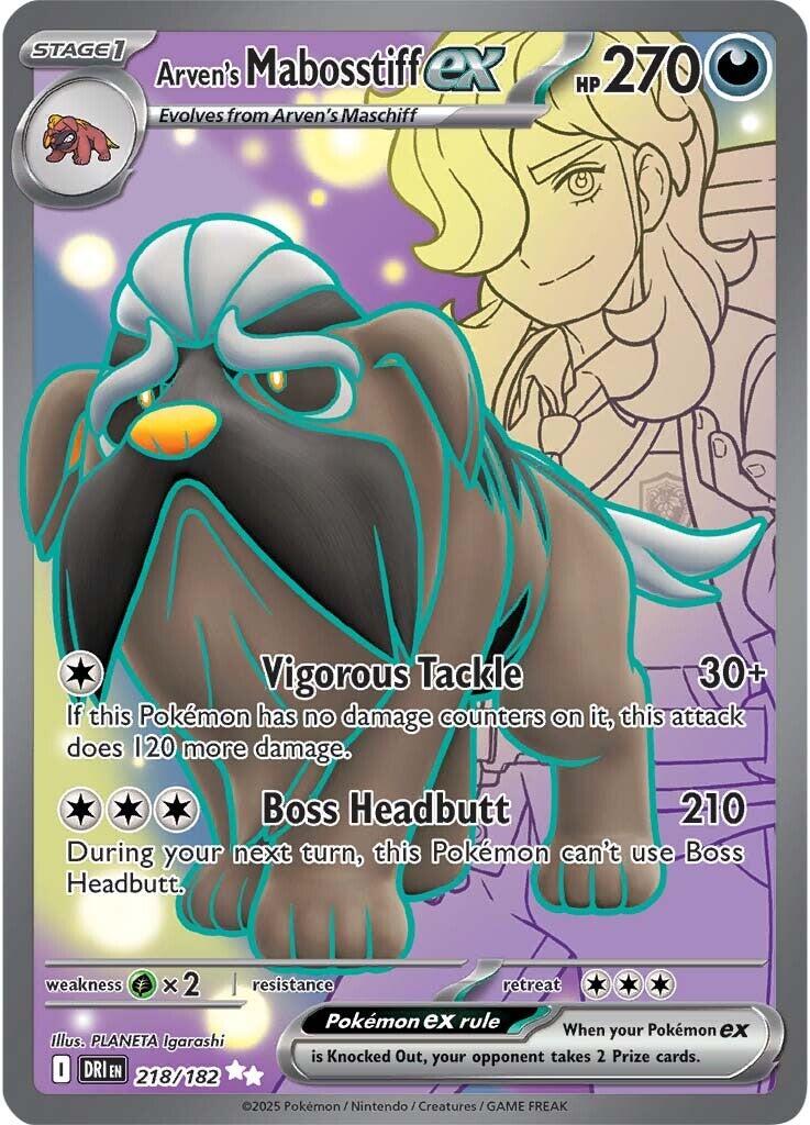 Arven's Mabosstiff ex (218/182) [Scarlet & Violet: Destined Rivals] | Exor Games Bridgewater