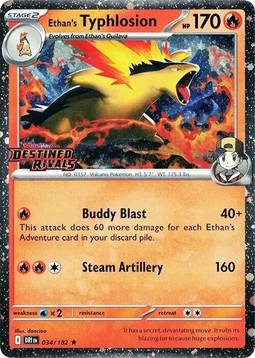 Ethan's Typhlosion (034/182) (Destined Rivals Stamp) [Scarlet & Violet: Destined Rivals] | Exor Games Bridgewater
