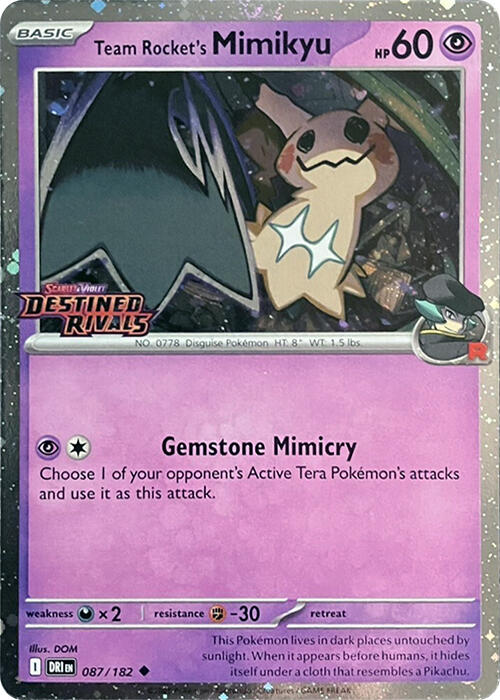 Team Rocket's Mimikyu (087/182) (Destined Rivals Stamp) [Scarlet & Violet: Destined Rivals] | Exor Games Bridgewater