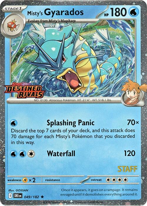 Misty's Gyarados (049/182) (Prerelease Staff) [Scarlet & Violet: Destined Rivals] | Exor Games Bridgewater