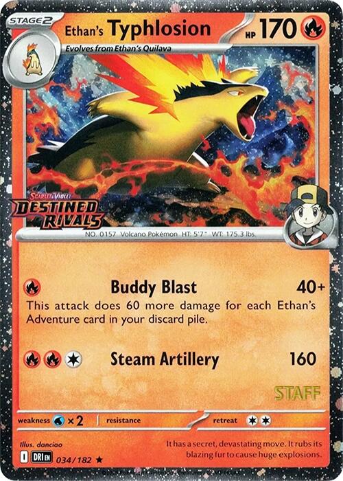 Ethan's Typhlosion (034/182) (Prerelease Staff) [Scarlet & Violet: Destined Rivals] | Exor Games Bridgewater