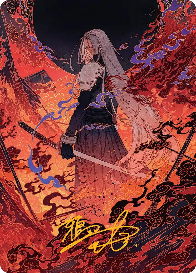 Nibelheim Aflame Art Card (Gold-Stamped Signature) [FINAL FANTASY Art Series] | Exor Games Bridgewater