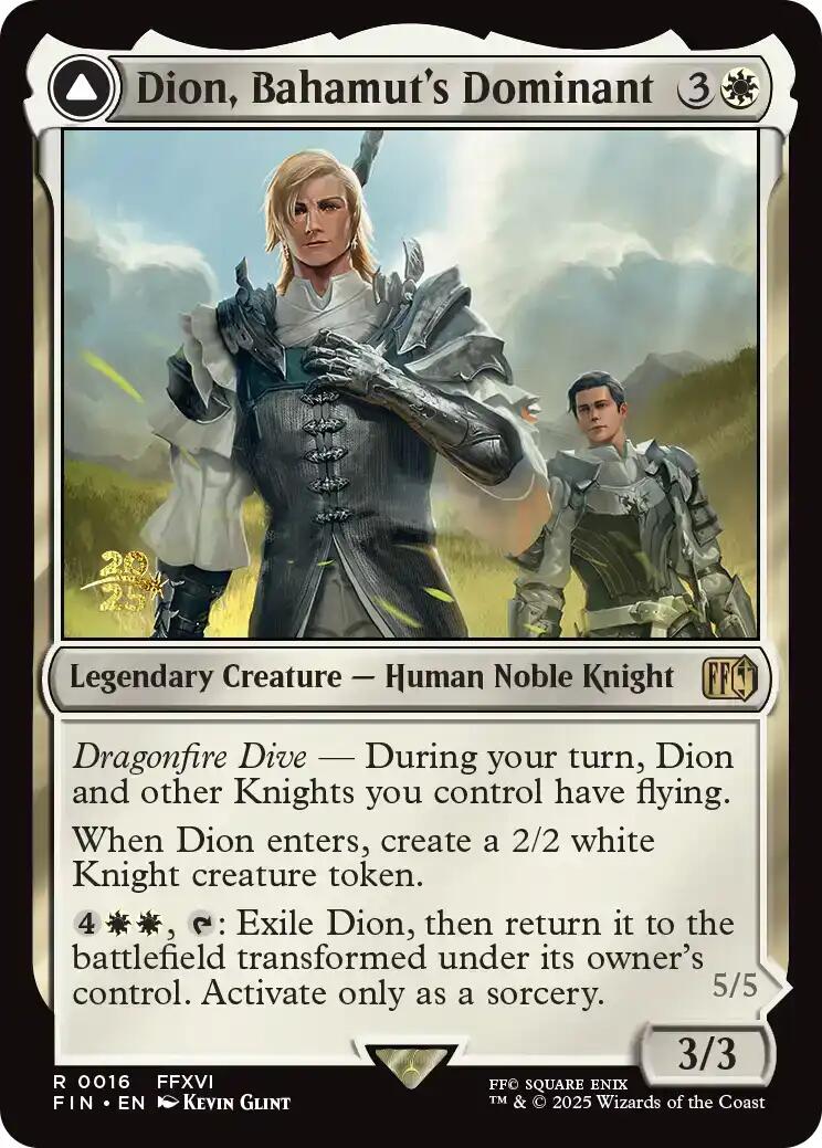 Dion, Bahamut's Dominant // Bahamut, Warden of Light [FINAL FANTASY Prerelease Promo] | Exor Games Bridgewater