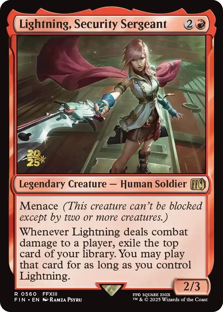 Lightning, Security Sergeant [FINAL FANTASY Prerelease Promo] | Exor Games Bridgewater