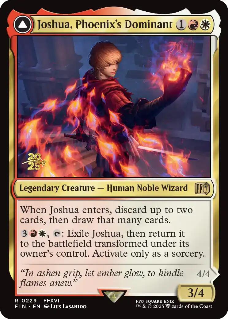 Joshua, Phoenix's Dominant // Phoenix, Warden of Fire [FINAL FANTASY Prerelease Promo] | Exor Games Bridgewater