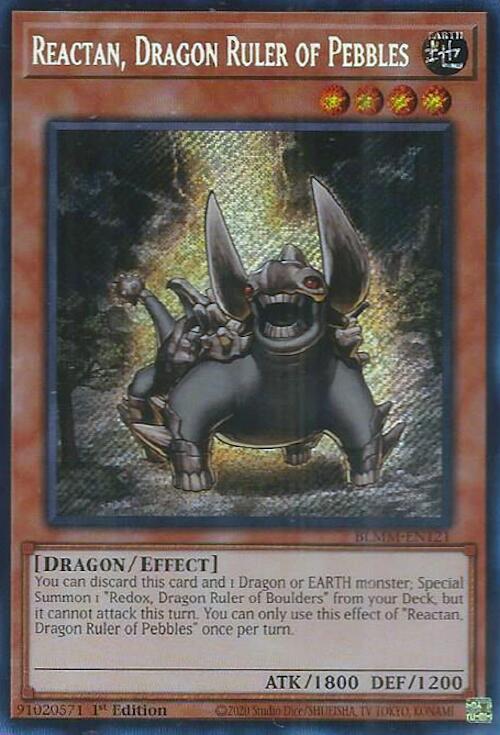 Reactan, Dragon Ruler of Pebbles [BLMM-EN121] Secret Rare | Exor Games Bridgewater