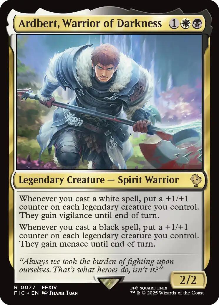 Ardbert, Warrior of Darkness (Surge Foil) [FINAL FANTASY Commander] | Exor Games Bridgewater