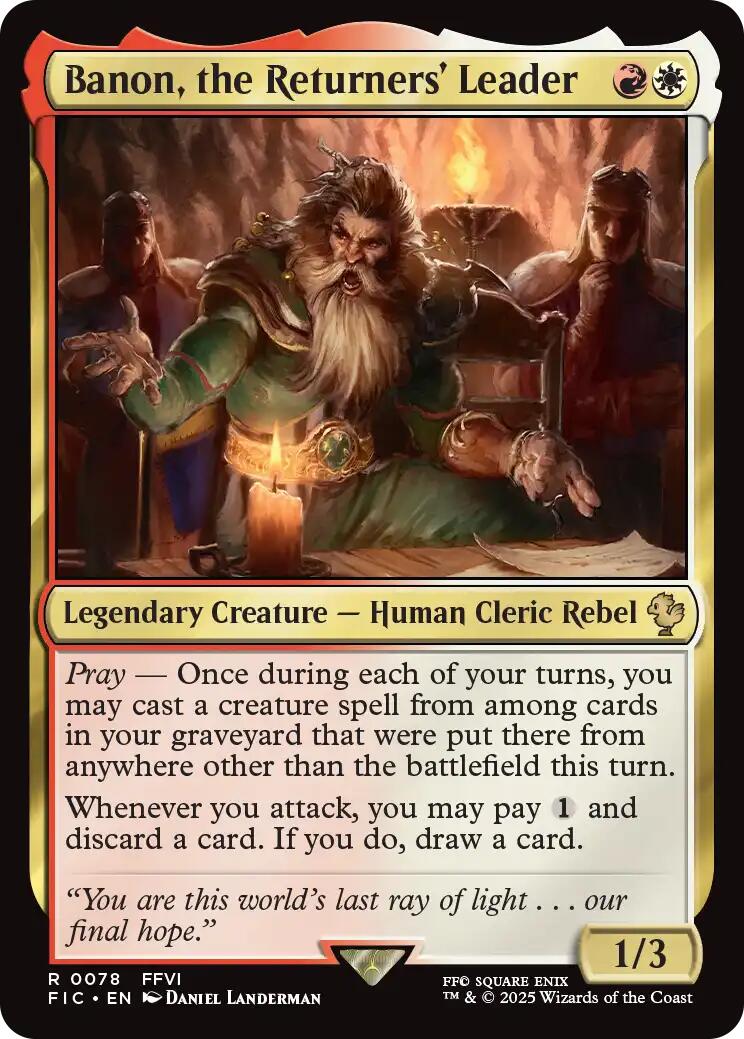 Banon, the Returners' Leader (Surge Foil) [FINAL FANTASY Commander] | Exor Games Bridgewater