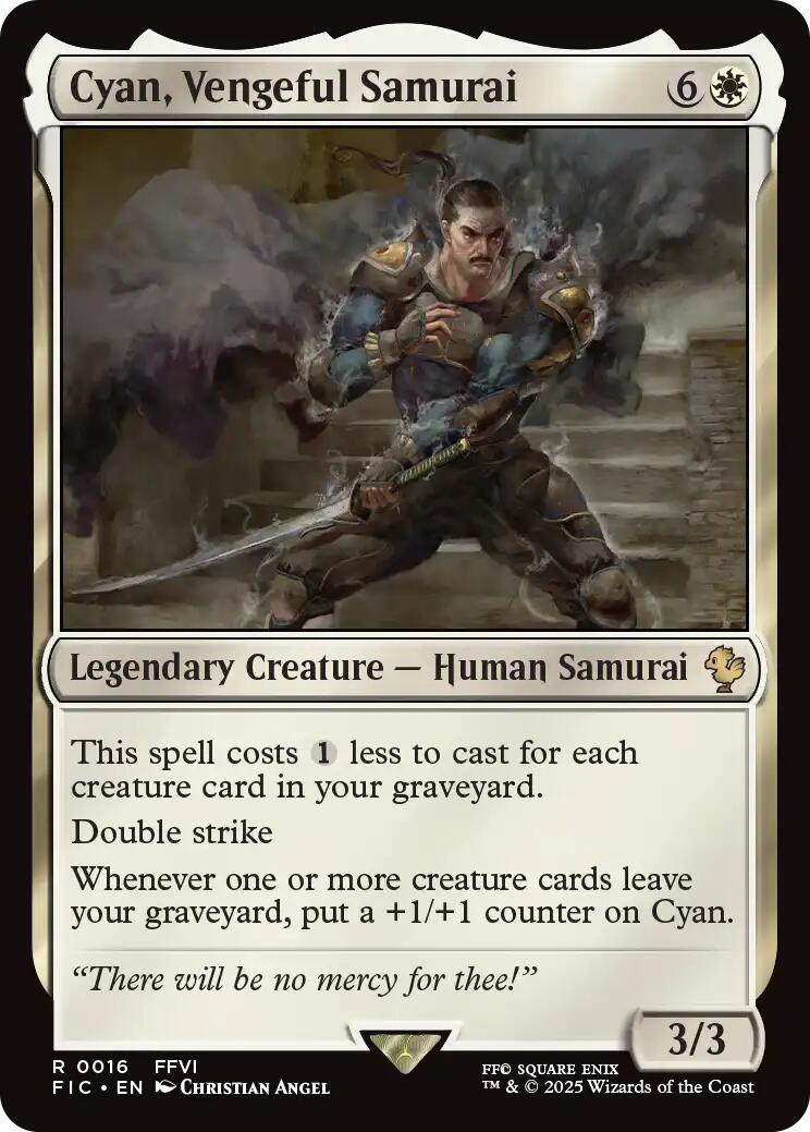 Cyan, Vengeful Samurai (Surge Foil) [FINAL FANTASY Commander] | Exor Games Bridgewater