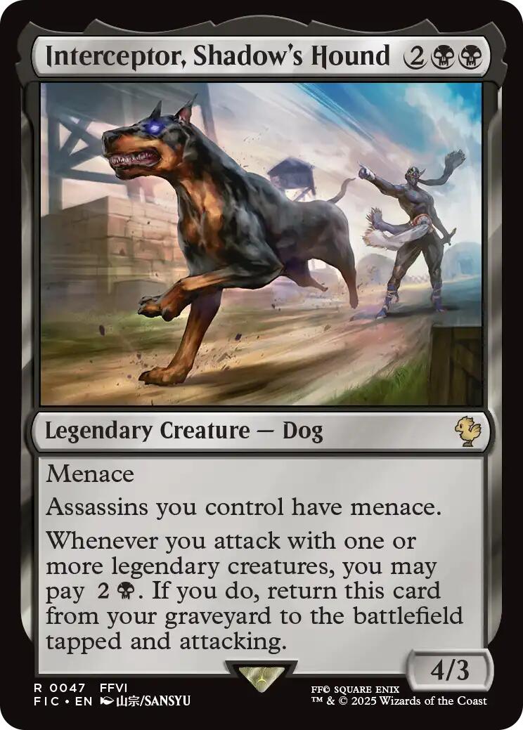 Interceptor, Shadow's Hound (Surge Foil) [FINAL FANTASY Commander] | Exor Games Bridgewater