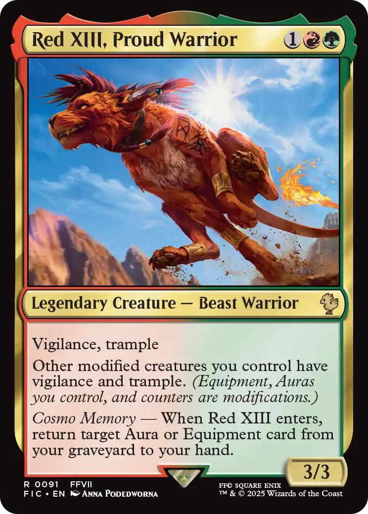 Red XIII, Proud Warrior (Surge Foil) [FINAL FANTASY Commander] | Exor Games Bridgewater