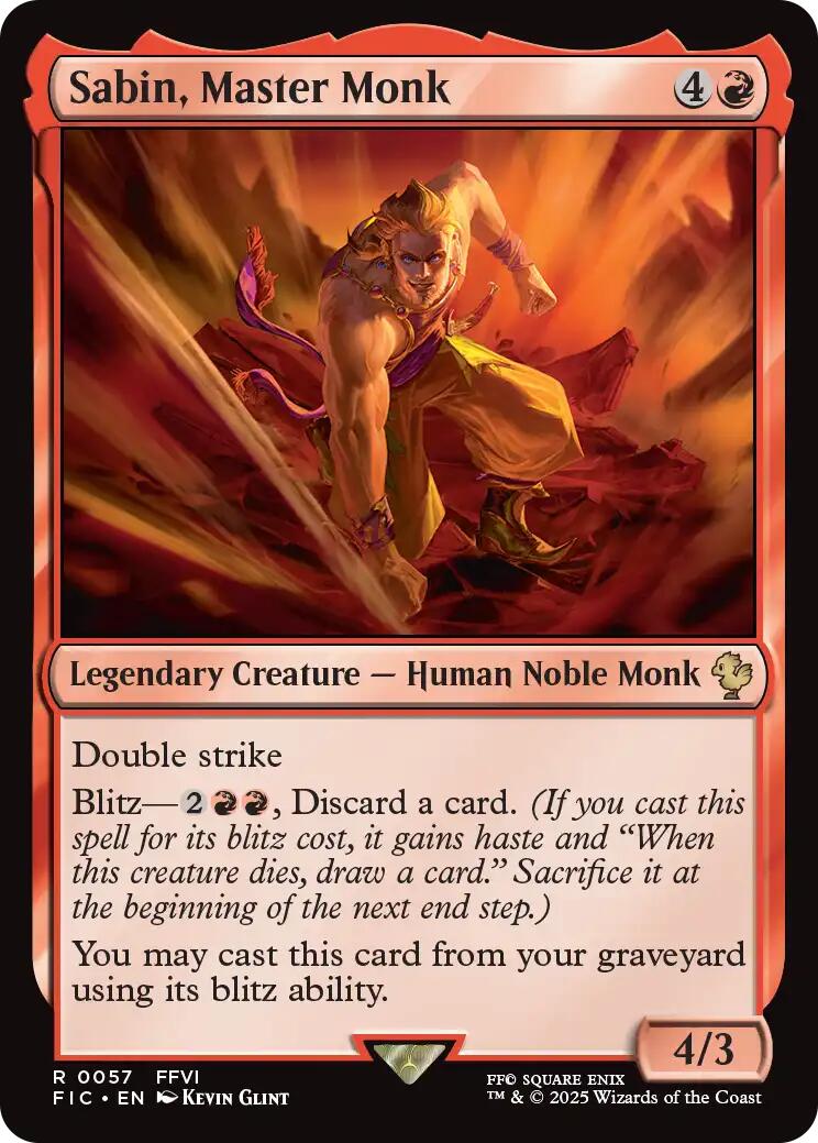 Sabin, Master Monk (Surge Foil) [FINAL FANTASY Commander] | Exor Games Bridgewater