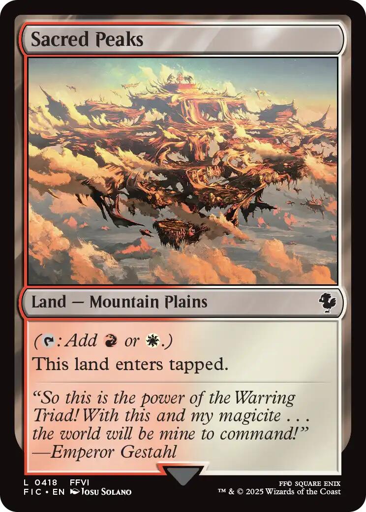 Sacred Peaks (Surge Foil) [FINAL FANTASY Commander] | Exor Games Bridgewater