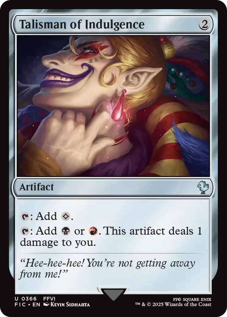 Talisman of Indulgence (Surge Foil) [FINAL FANTASY Commander] | Exor Games Bridgewater
