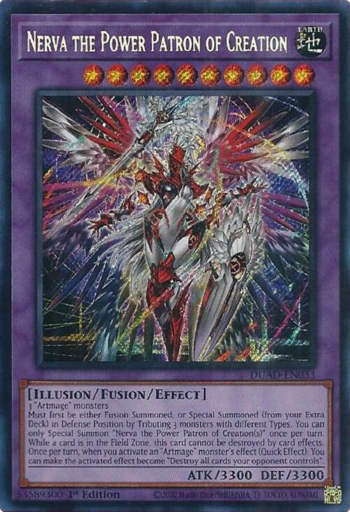 Nerva the Power Patron of Creation [DUAD-EN033] Secret Rare | Exor Games Bridgewater