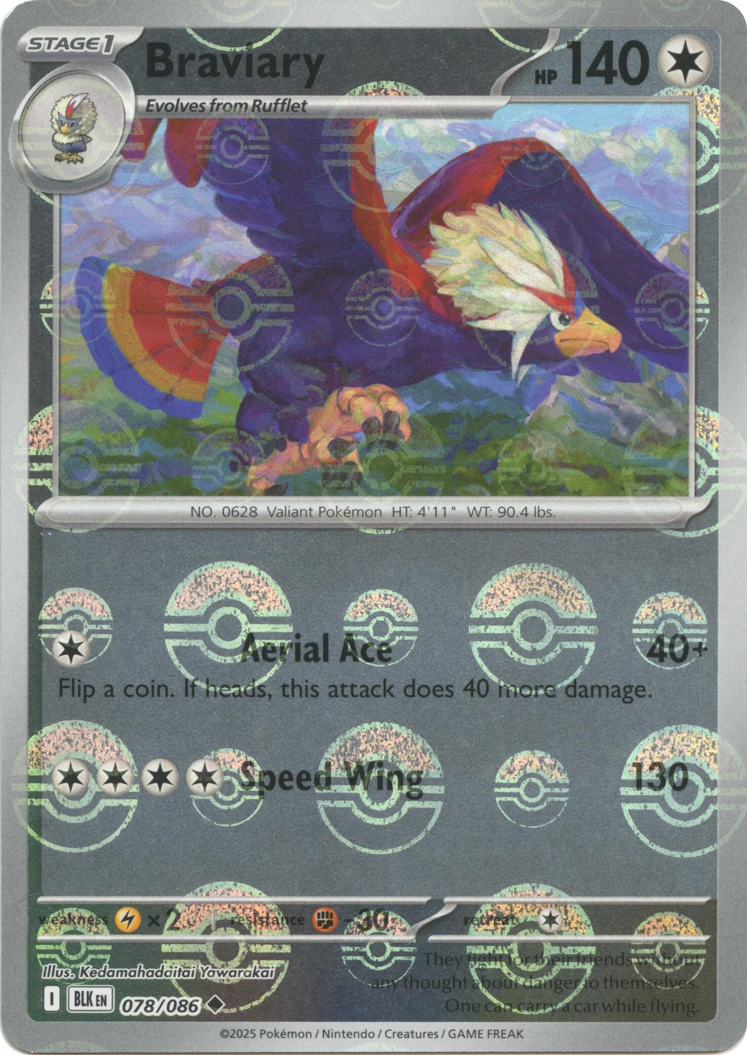 Braviary (078/086) (Poke Ball Pattern) [Scarlet & Violet: Black Bolt] | Exor Games Bridgewater