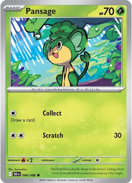 Pansage (004/086) [Scarlet & Violet: Black Bolt] | Exor Games Bridgewater