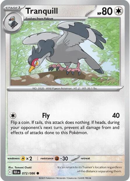 Tranquill (072/086) [Scarlet & Violet: Black Bolt] | Exor Games Bridgewater