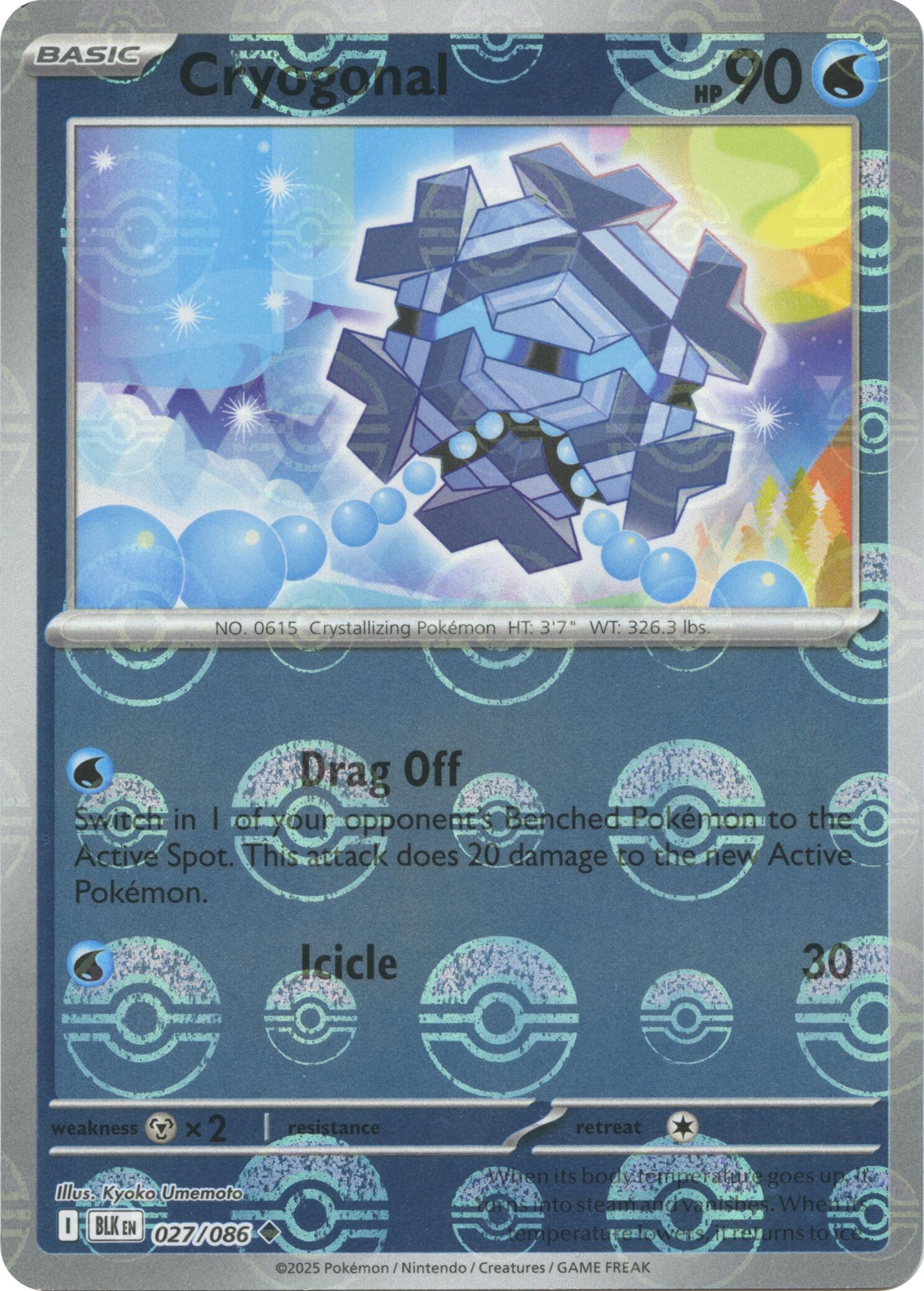 Cryogonal (027/086) (Poke Ball Pattern) [Scarlet & Violet: Black Bolt] | Exor Games Bridgewater