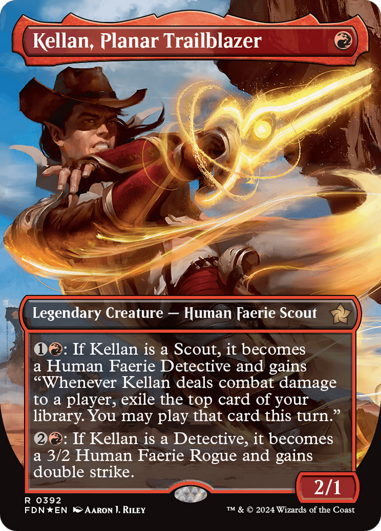 Kellan, Planar Trailblazer (Borderless) (Mana Foil) [Foundations] | Exor Games Bridgewater