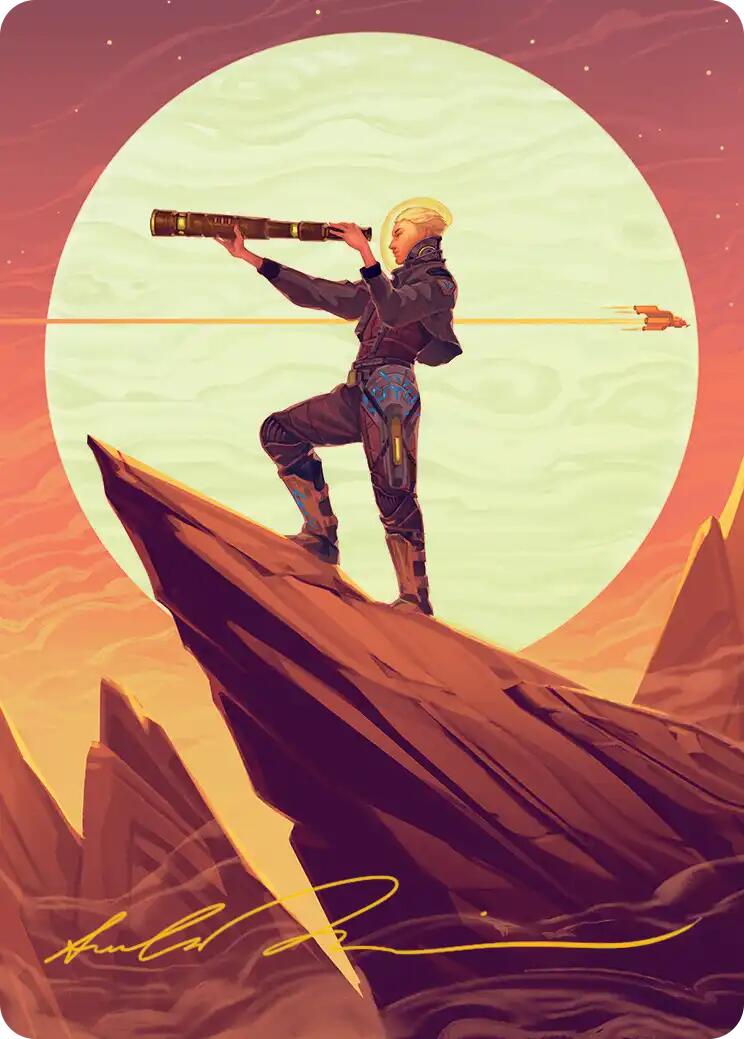 Sami, Wildcat Captain Art Card (Gold-Stamped Signature) [Edge of Eternities Art Series] | Exor Games Bridgewater