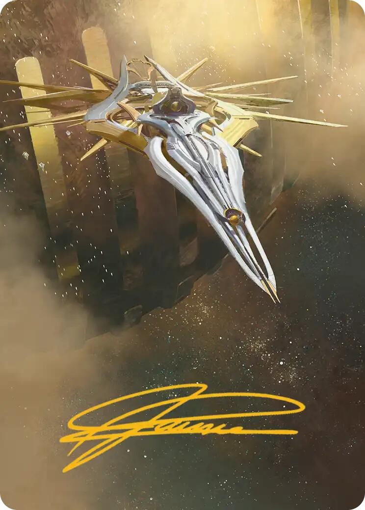 Dawnsire, Sunstar Dreadnought Art Card (Gold-Stamped Signature) [Edge of Eternities Art Series] | Exor Games Bridgewater