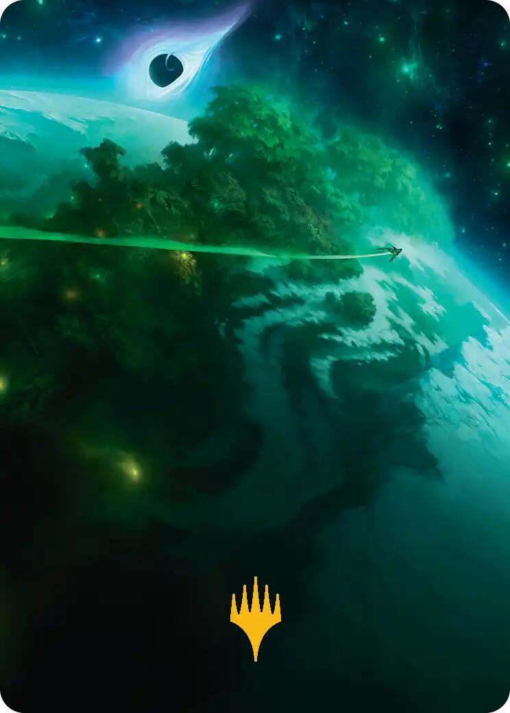 Evendo, Waking Haven Art Card (Gold-Stamped Planeswalker Symbol) [Edge of Eternities Art Series] | Exor Games Bridgewater