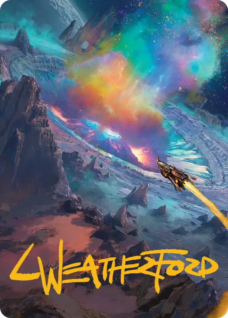 Meteor Crater Art Card (Gold-Stamped Signature) [Edge of Eternities Art Series] | Exor Games Bridgewater