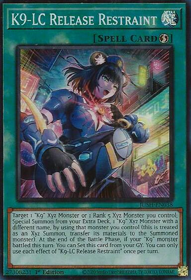 K9-LC Release Restraint (Super Rare) [JUSH-EN038] Super Rare | Exor Games Bridgewater