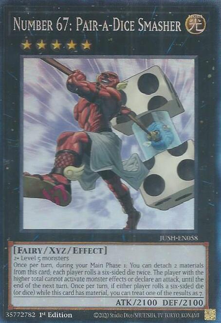 Number 67: Pair-a-Dice Smasher (CR) [JUSH-EN058] Collector's Rare | Exor Games Bridgewater