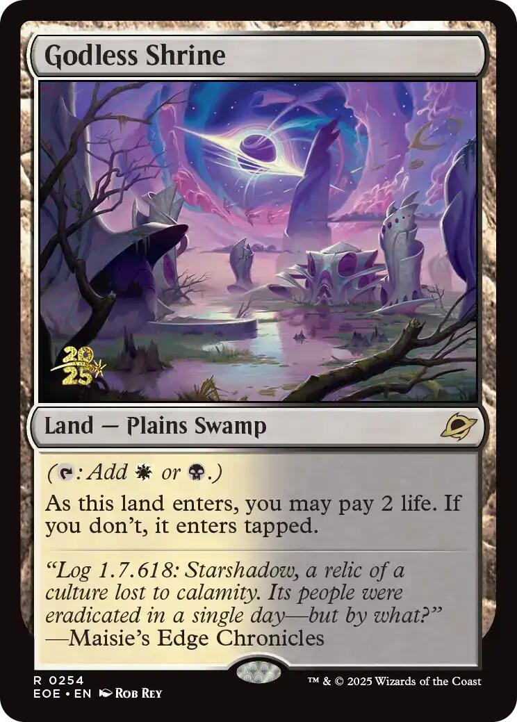 Godless Shrine [Edge of Eternities Prerelease Promos] | Exor Games Bridgewater