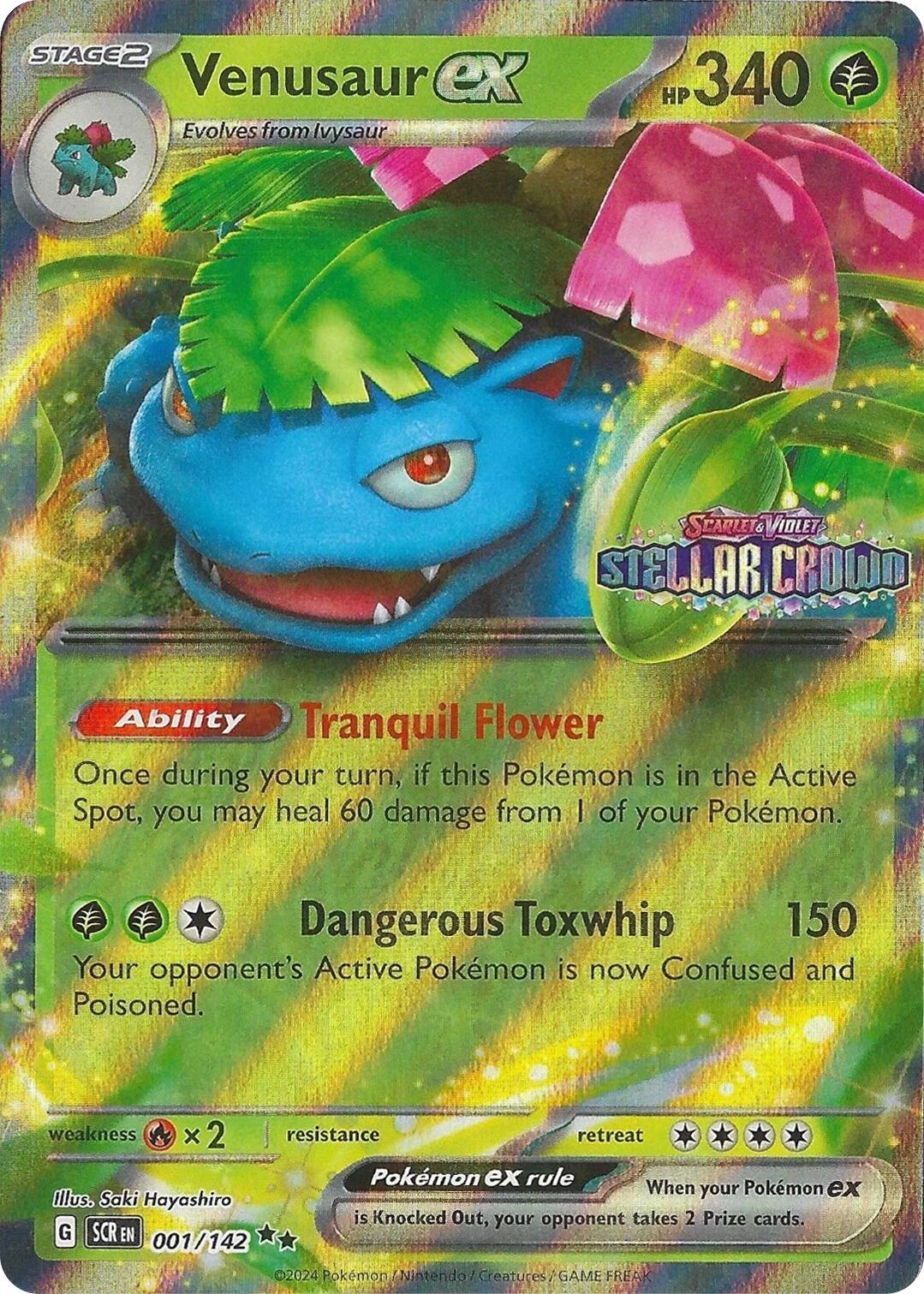 Venusaur ex (001/142) (Stellar Crown Stamp) [Miscellaneous Cards] | Exor Games Bridgewater