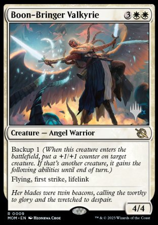 Boon-Bringer Valkyrie (Promo Pack) [March of the Machine Promos] | Exor Games Bridgewater