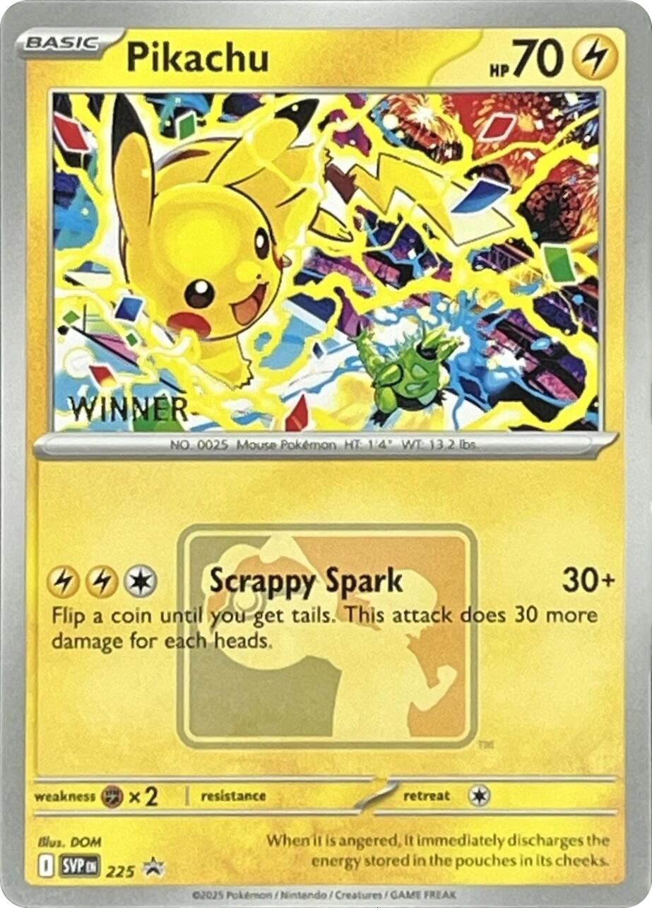 Pikachu (225) (World Championship 2025) [Winner] [Scarlet & Violet: Black Star Promos] | Exor Games Bridgewater