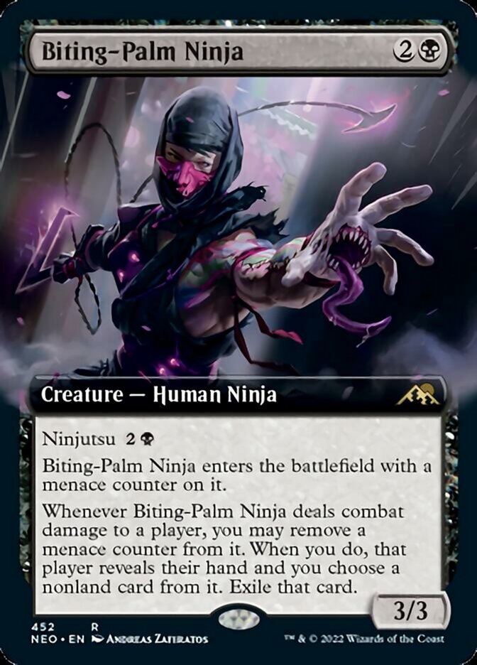 Biting-Palm Ninja (Extended Art) [Kamigawa: Neon Dynasty] | Exor Games Bridgewater