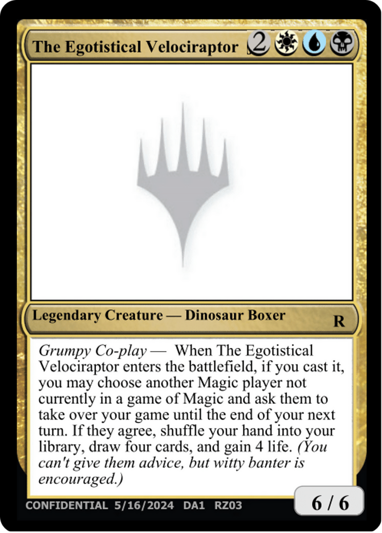 The Egotistical Velociraptor [Mystery Booster 2 Playtest Cards] | Exor Games Bridgewater