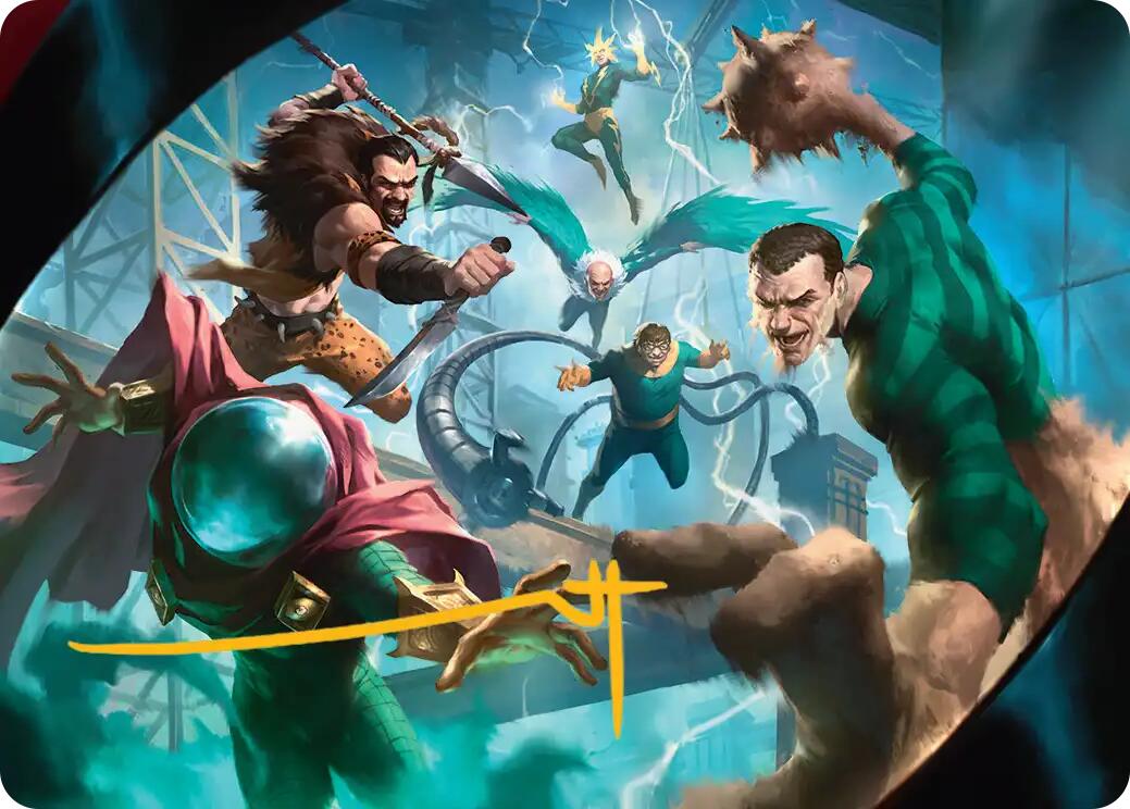Behold the Sinister Six! Art Card (7/54) (Gold-Stamped Signature) [Marvel's Spider-Man Art Series] | Exor Games Bridgewater