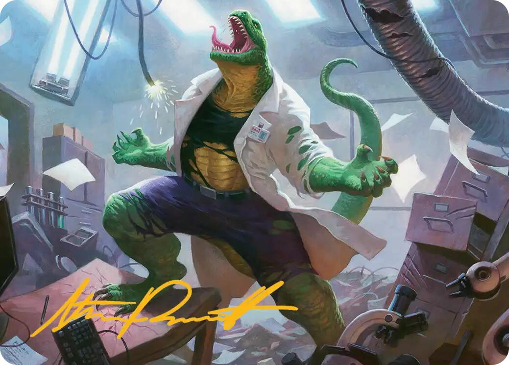 Lizard, Connors's Curse Art Card (Gold-Stamped Signature) [Marvel's Spider-Man Art Series] | Exor Games Bridgewater