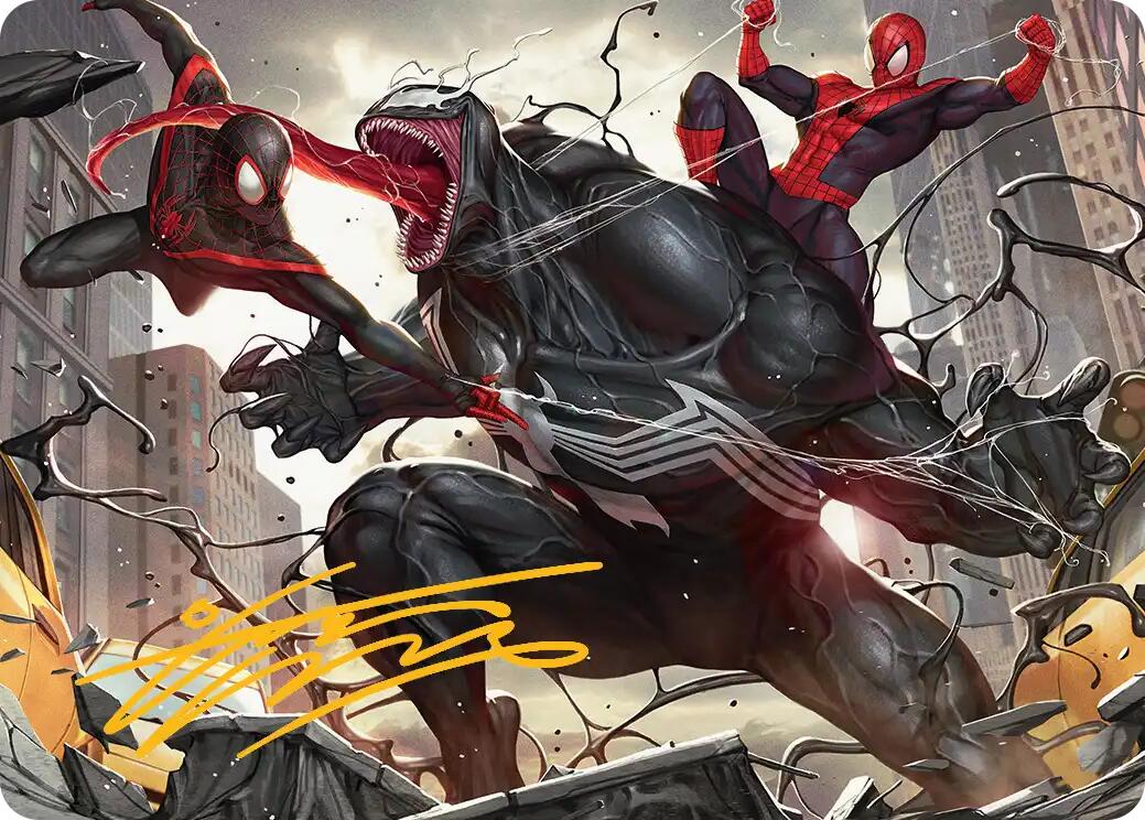 Terrific Team-Up Art Card (Gold-Stamped Signature) [Marvel's Spider-Man Art Series] | Exor Games Bridgewater